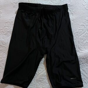 Willit Boys Black Swim Jammers with Adjustable Tie, Size Youth XL